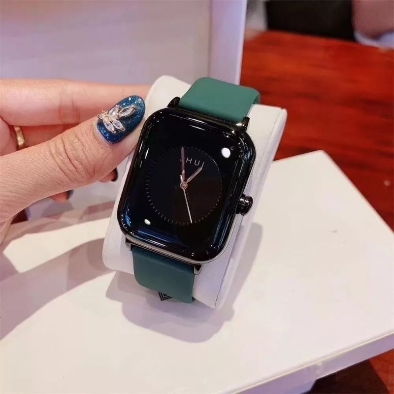 JAM TANGAN WANITA FASHION JHUI ANALOG STRAP KARET JAM TANGAN WANITA KEKINIAN