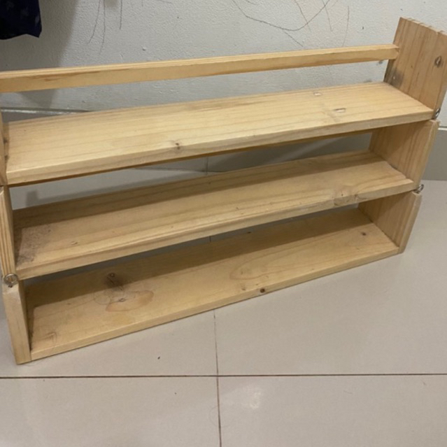 Preloved rak kayu rak buku anak rak bumbu bekas (3 rak)