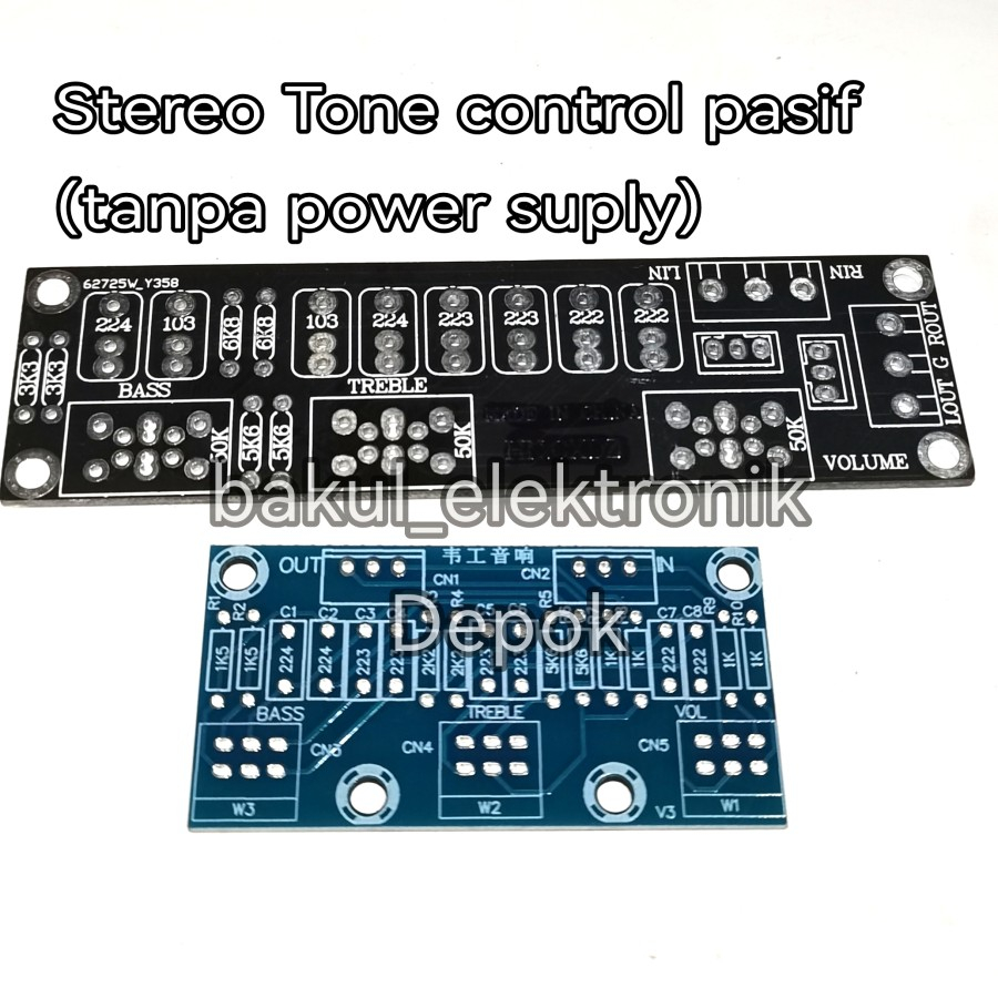 pcb tone control pasif stereo
