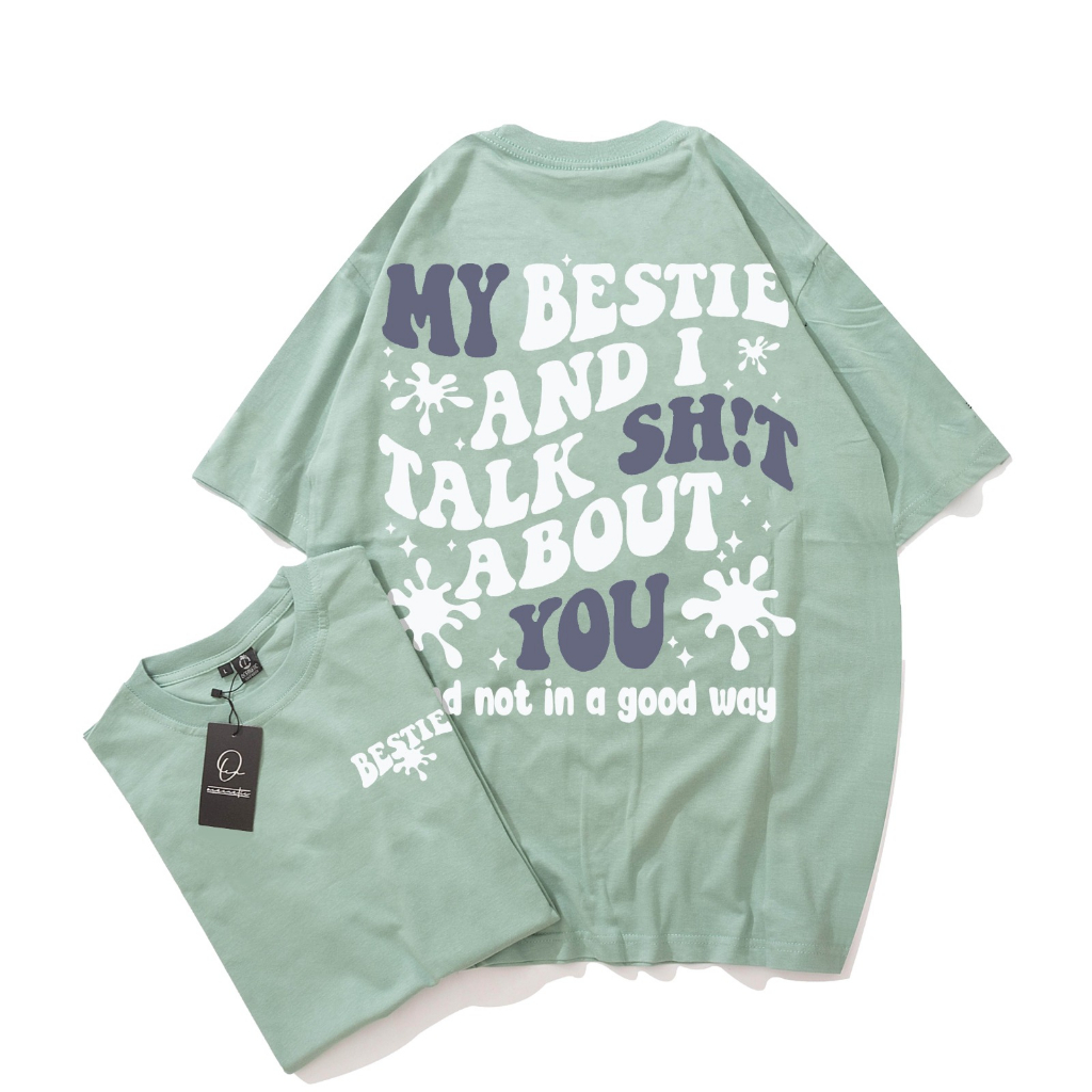 Kaos Oversize Sage Green Varian Motif