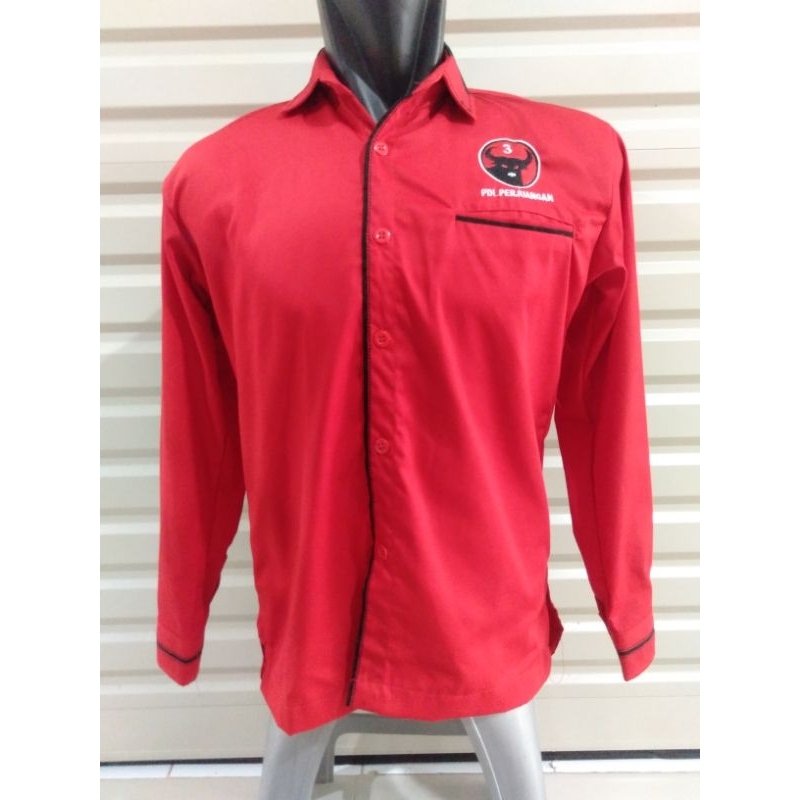 Kemeja Partai PDI Perjuangan Lengan Panjang
