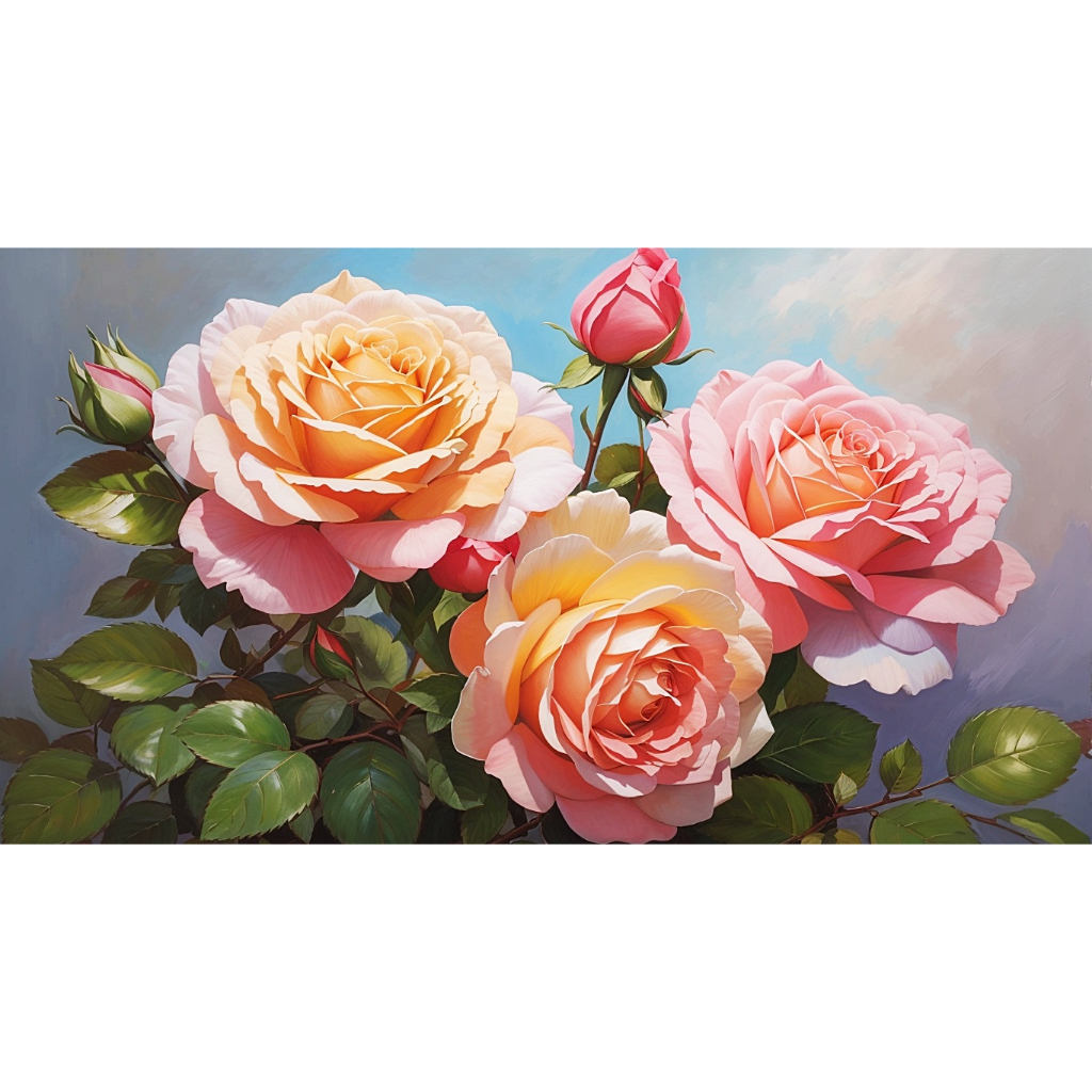 Desain Terkini Lukisan Kanvas Bunga Mawar yang Indah dan Menawan