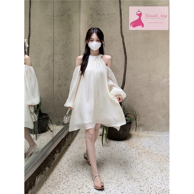 White Korean Summer Beach Dress 1106