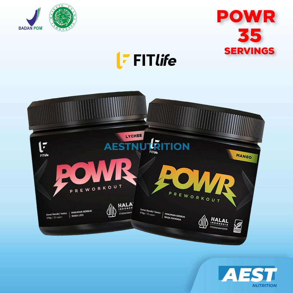 ORIGINAL Fitlife POWR 35 Servings - Pre Workout PWO Supplement Fitness Gym