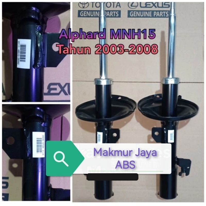 shockbreaker shock absorber toyota alphard mnh15 2003-2008 depan sepasang