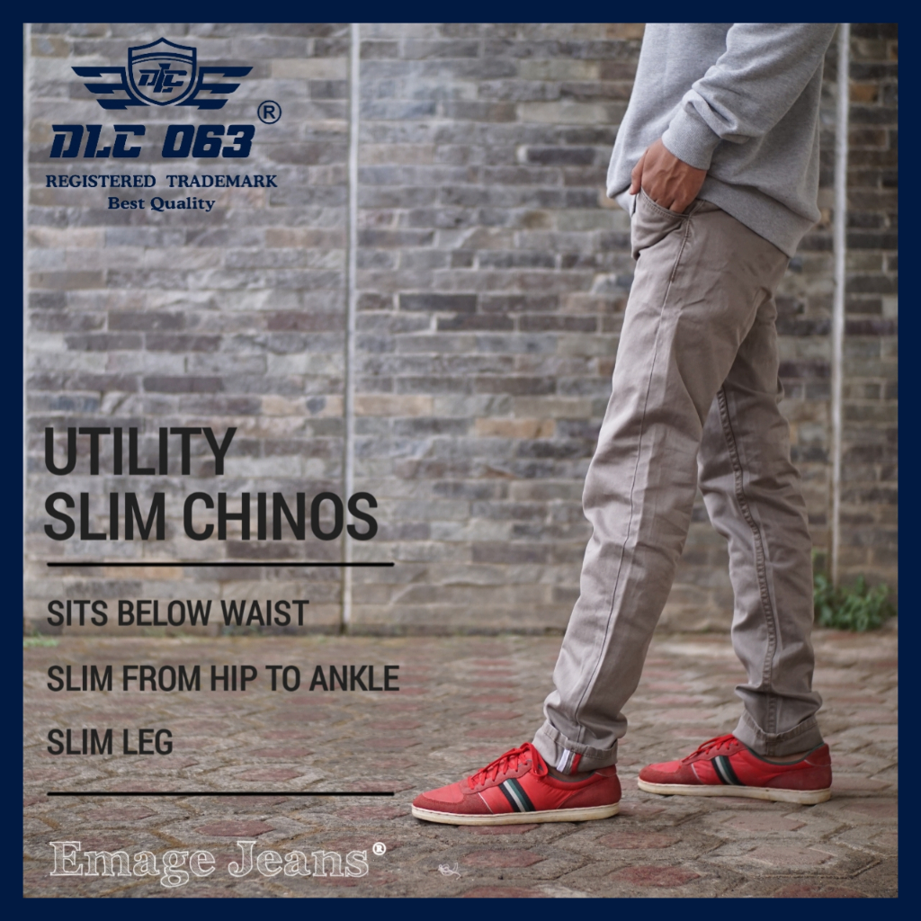 Celana Kanvas Panjang Pria Original DLC063 CASUAL CHINO Standar Reguler  Kualitas Cardinal Celana Ka