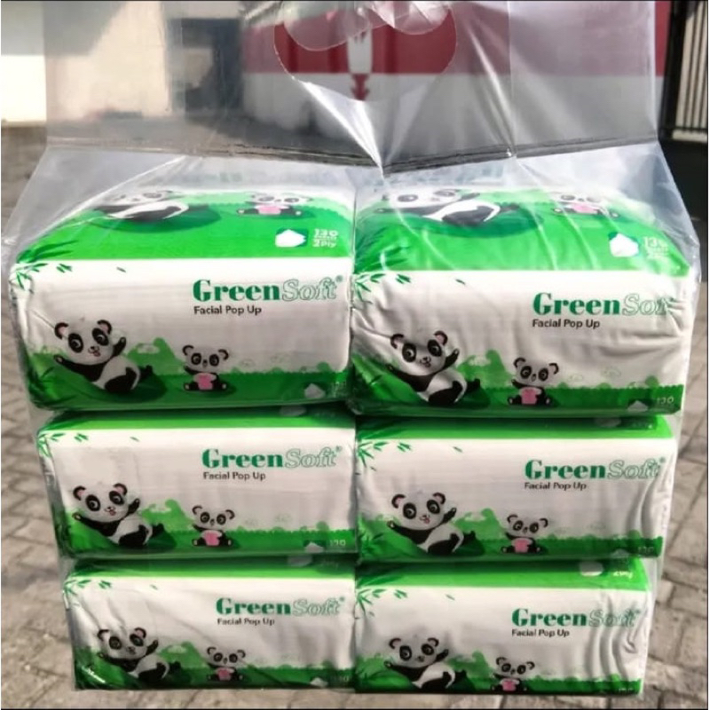 [6 PACK] Tissue GREENSOFT size kecil Pop Up ( PAKET 6 pcs )-1