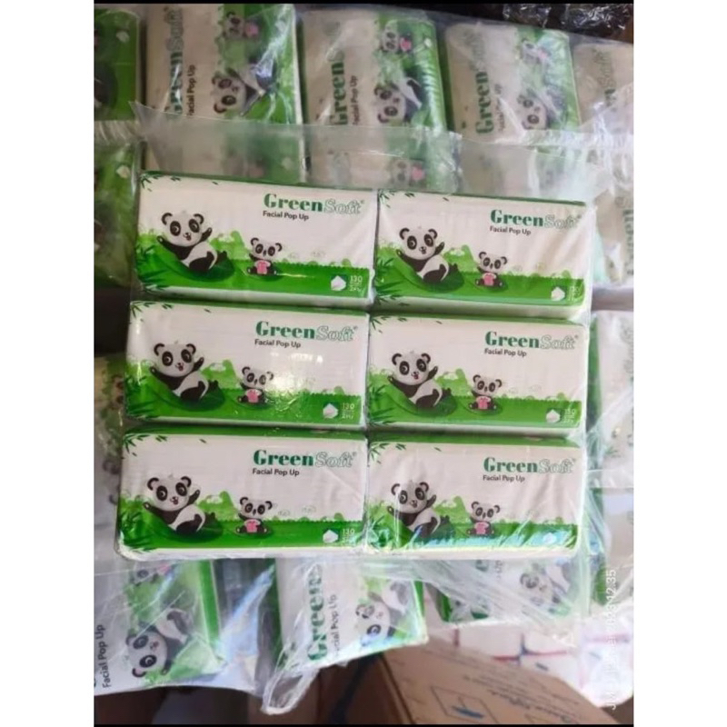 [6 PACK] Paket PROMO Tisue Greensoft Pop (Isi 6pcs Tisue Green Soft size kecil Pop Up)-2