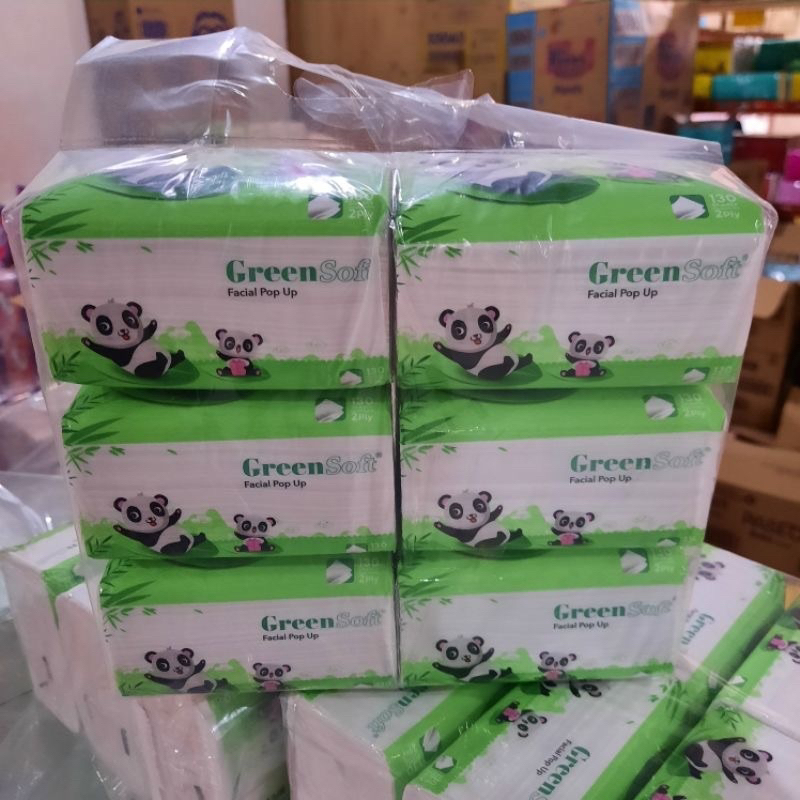 [6 PACK] Paket PROMO Tisue Greensoft Pop (Isi 6pcs Tisue Green Soft size kecil Pop Up)-4
