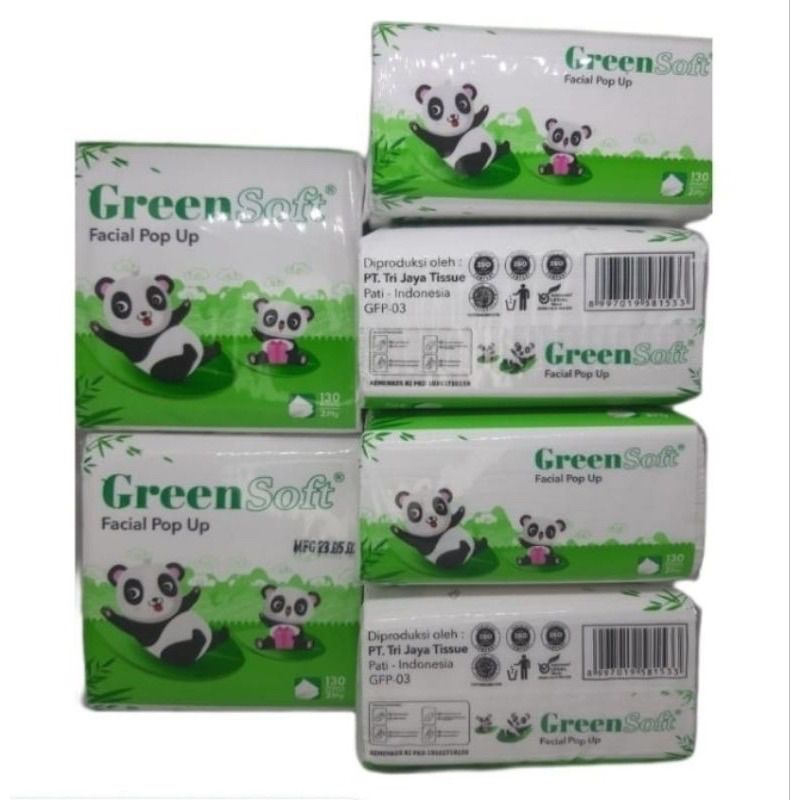 [6 PACK] Paket PROMO Tisue Greensoft Pop (Isi 6pcs Tisue Green Soft size kecil Pop Up)-8