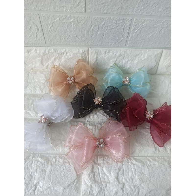 organza bow#pita rambut korea