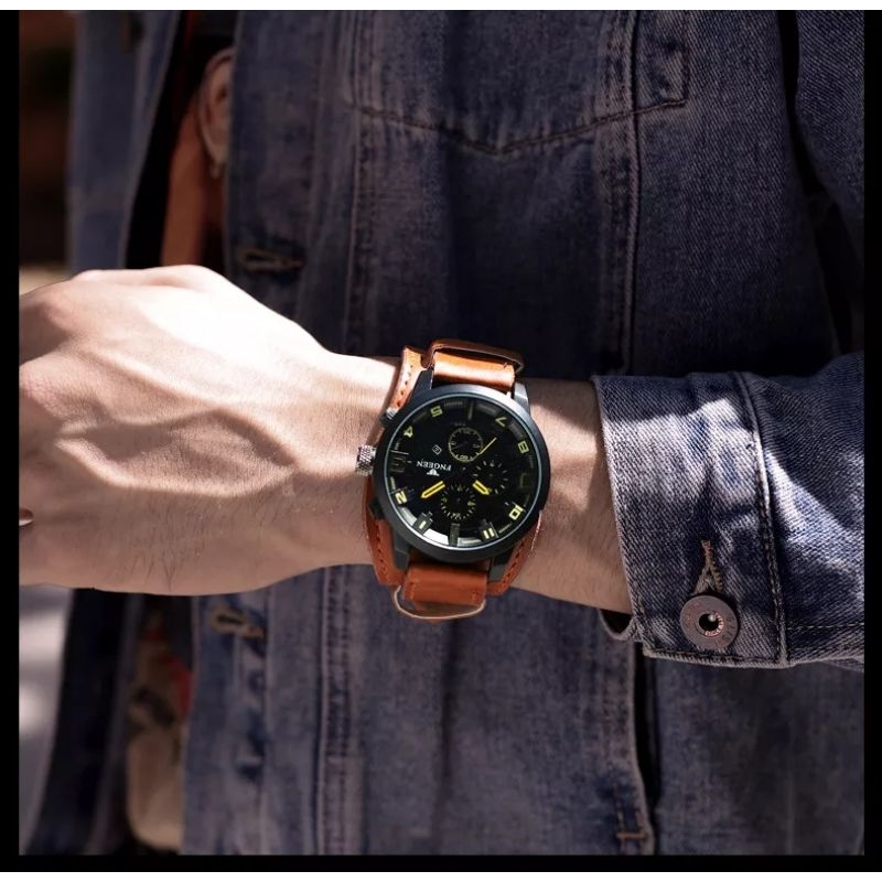 Jam Tangan Pria FNGEEN R 02 Waterresistant Original Luxury Kulit