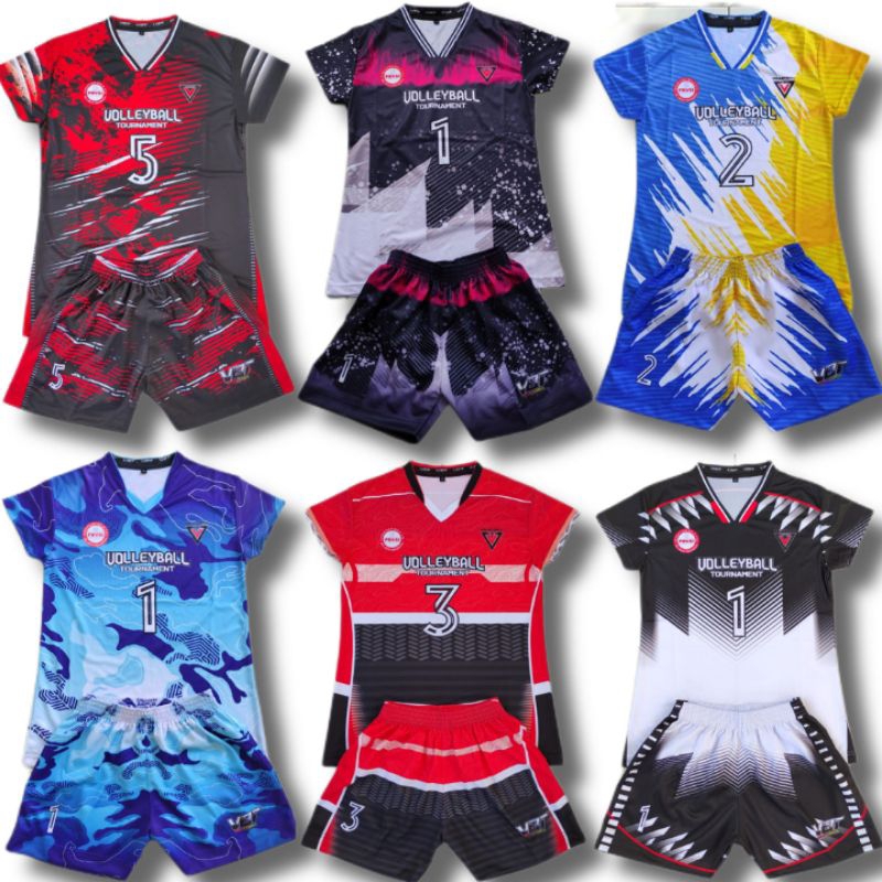 jersey setelan voli volly wanita cewek full print baju olahraga