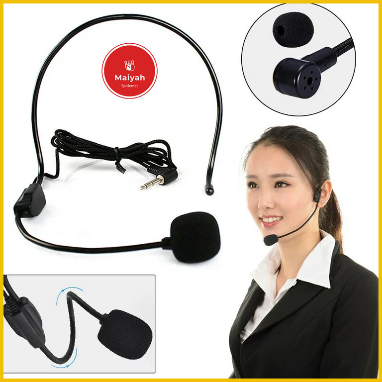 Microphone Mikrofon Headset Mic Bando Clip On CS PC Laptop Jack 3,5mm MIKROPON MIKROFONE bendo head 