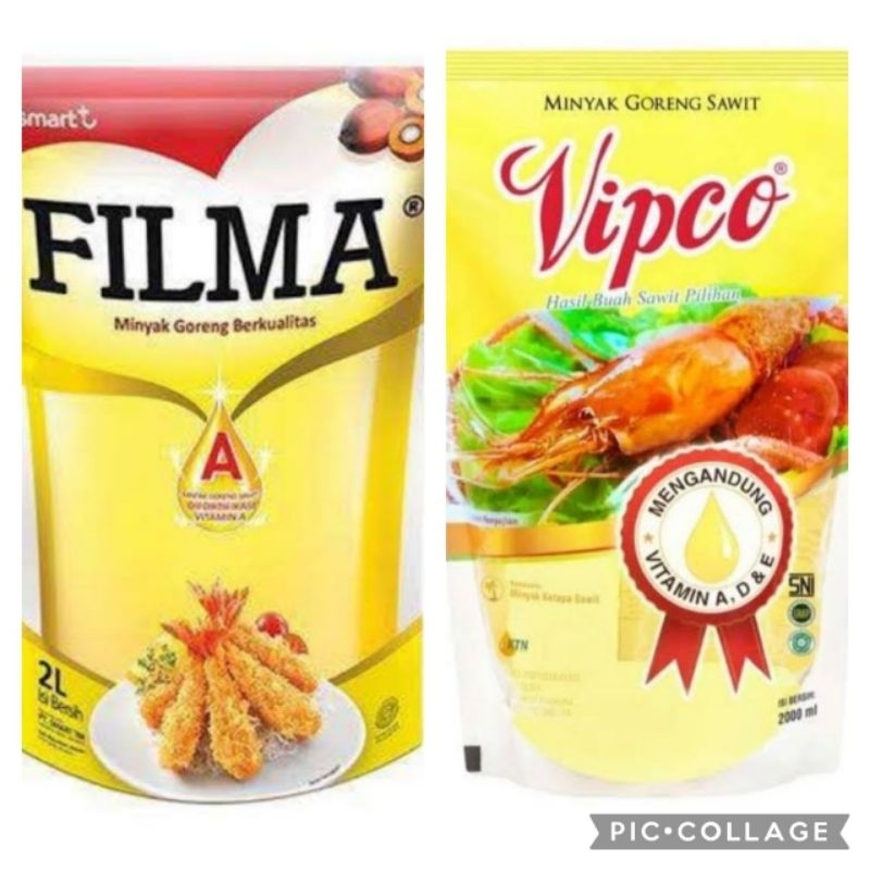 

MINYAK GORENG KEMASAN 2 LITER (FILMA / VIPCO) MERK RANDOM