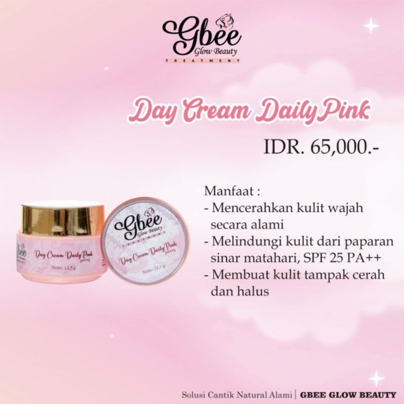 Day cream daily pink gbee glow beauty