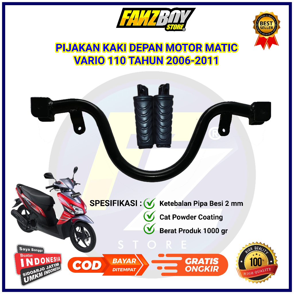 Pijakan Kaki depan Bastep Aksesoris Motor Honda Vario 110 karbu lama generasi pertama 2007-2012