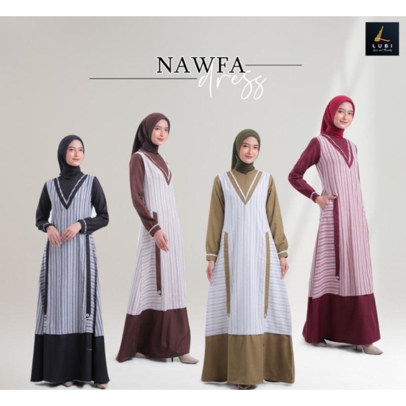 Nawfa Dress by Lubi |Lubi Nawfa | Gamis Lubi | Gamis Lubi Terbaru | Gamis Kekinian | Gamis Elegant |