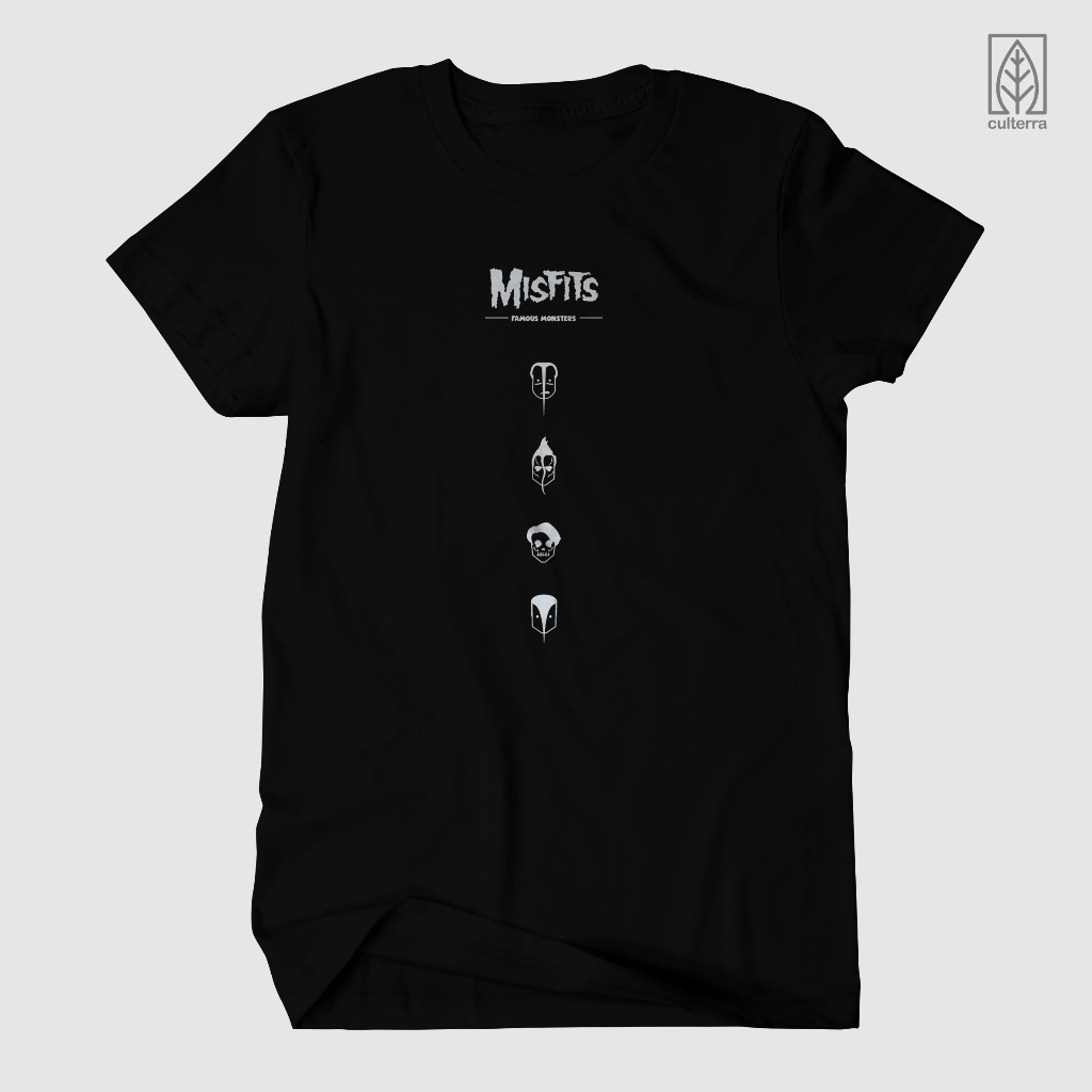 ORI KAOS BAND / KAOS MISFITS / BAJU MISFITS FAMOUS MONSTERS / MISFITS WHITE / BAJU MUSIK ROCK METAL 