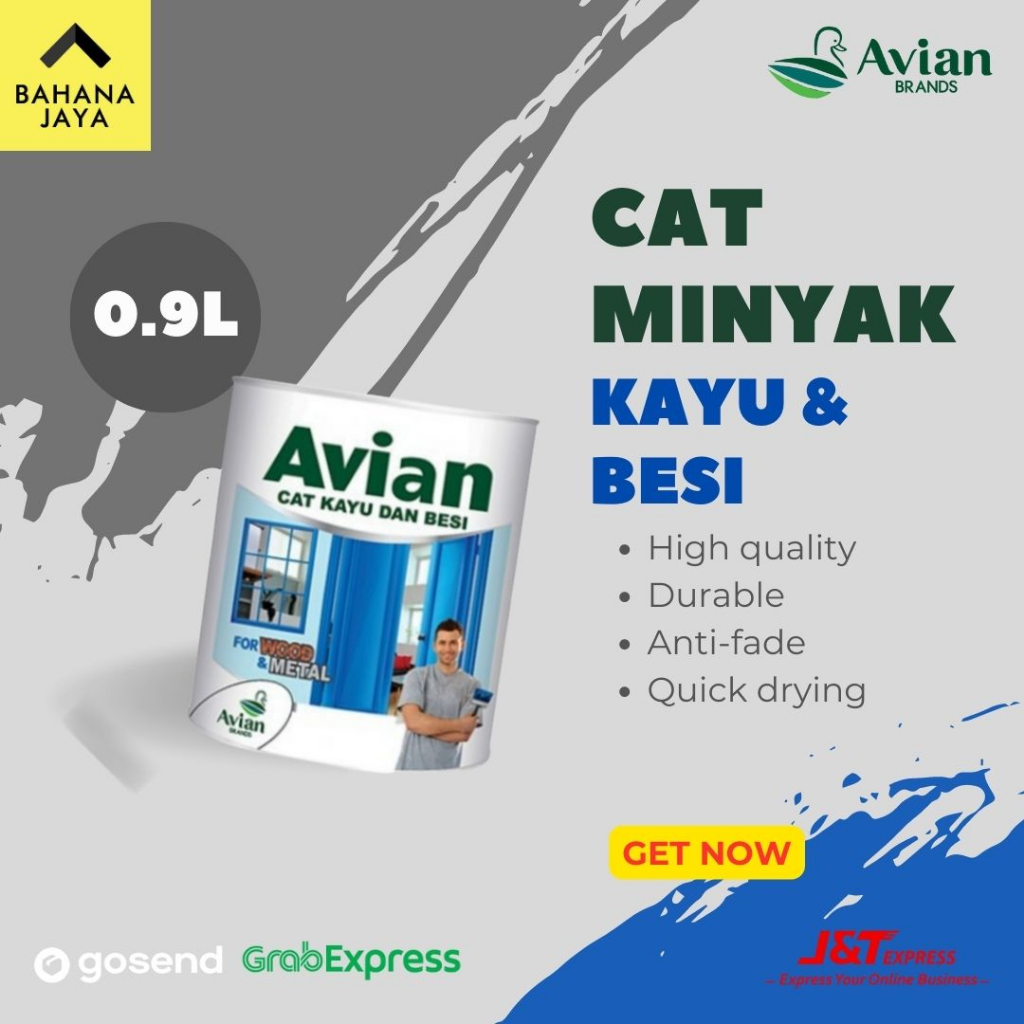 

CAT MINYAK CAT KAYU CAT BESI AVIAN 1 KG CAT 0.9L - READY MANADO
