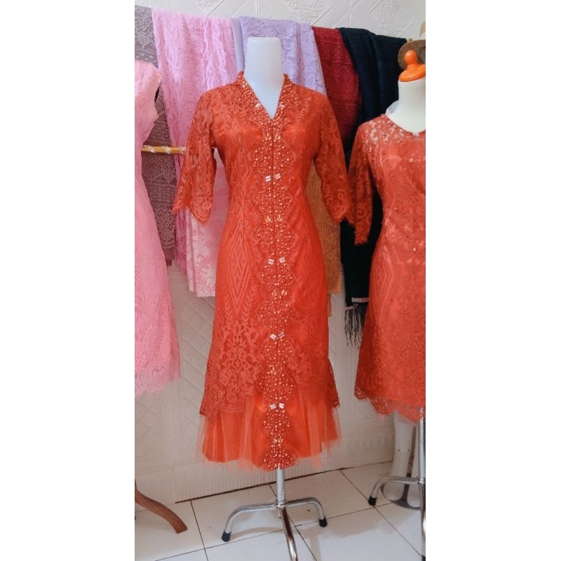 Dress Kartini Brokat/kebaya dress kartini/Dress kekinian