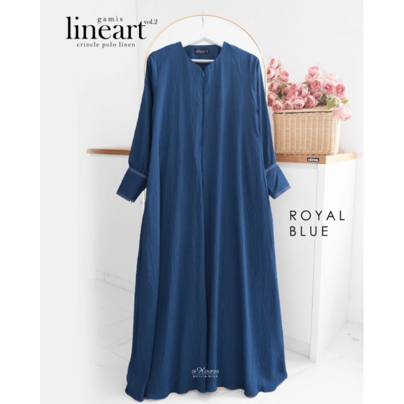 EY- GAMIS POLOS SYARI LINEART CRINCKLE POLO LINEN BASIC DAILY ADEM BY ALHAURAA