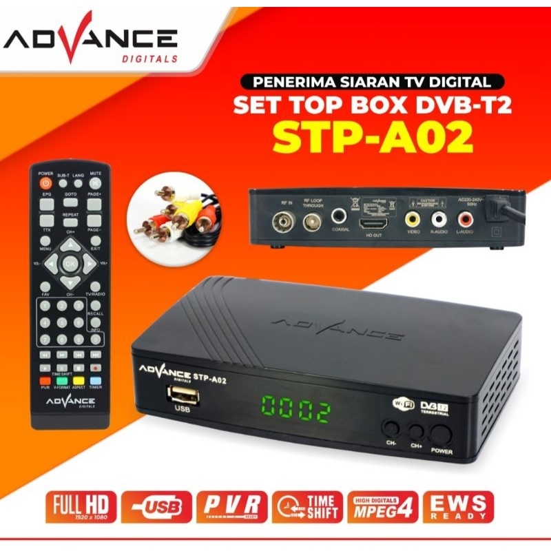 ADVANCE DIGITAL SET TOP BOX DVB-T2 STP-A02/STP-A01 PENERIMA SIARAN DIGITAL