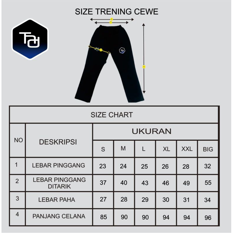 celana panjang / trening olahraga voli volly badminton polos