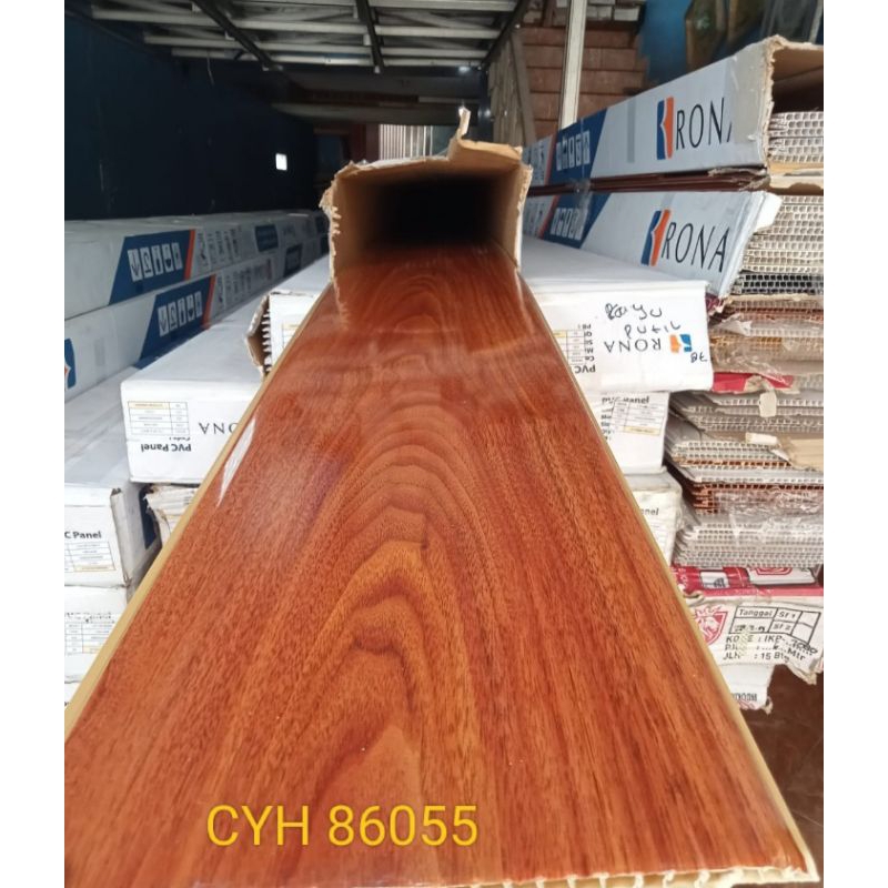 plafon PVC coklat glosy