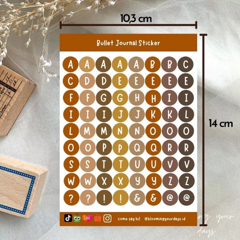 

ALPHABET Sticker Deco DIY Planner BUJO Vintage Cute Stiker Huruf