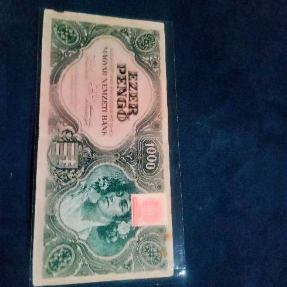 koleksi Uang Kertas Kuno Hungary 1090 Pengo Materai inflasi