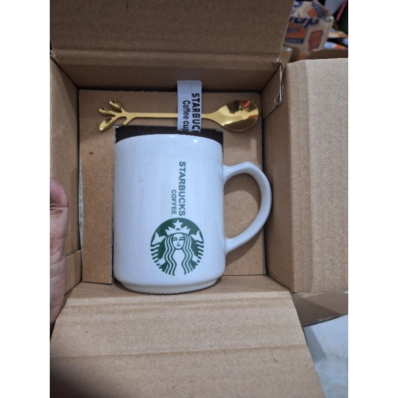 Gelas Cangkir Mug Kopi Coffee Teh Susu Starbucks 250 Ml Bahan Keramik