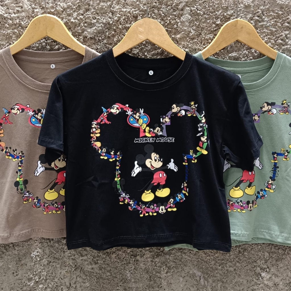 23448 - KAOS CROP TEE PAKAIAN WANITA CROPTOP BAJU ATASAN CEWEK ALA KOREA TERLARIS TERMURAH CASUAL TS