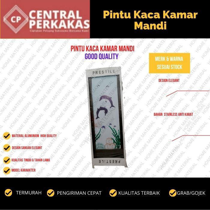 pintu alumunium kaca / Pintu Kaca / Pintu Kaca Kamar Mandi / Pintu Toilet / pintu aluminium