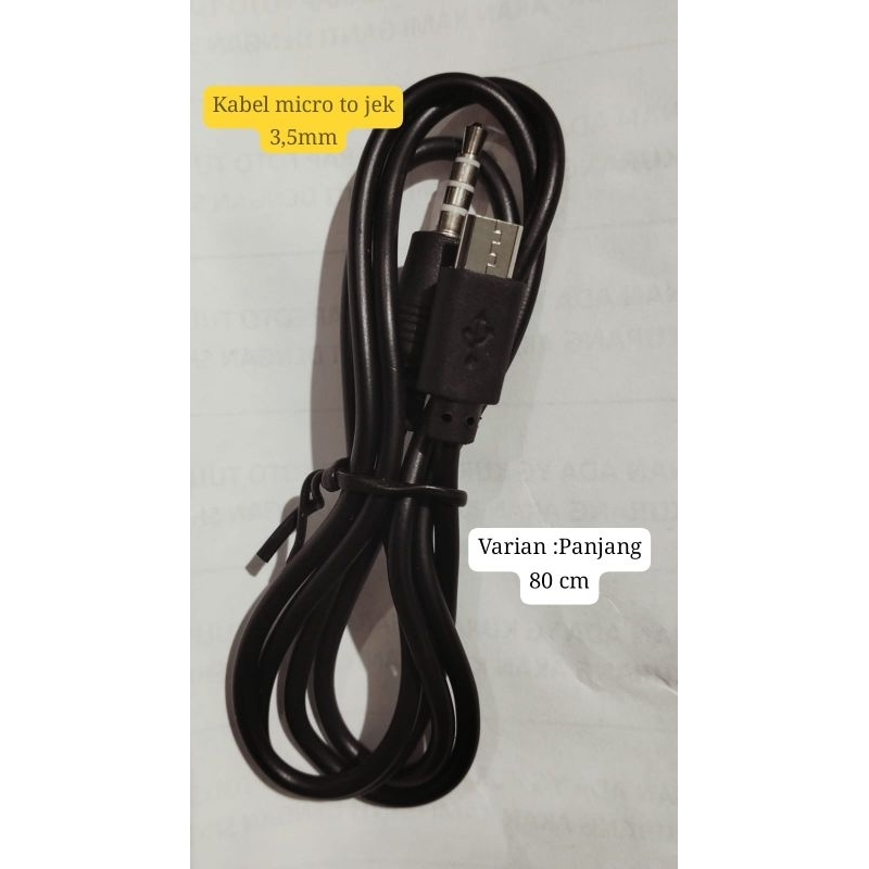 KABEL MICRO TO JEK 3,5MM PANJANG 80CM/KABEL SOUNDCARD V8(AZZAHRATOSERBA22)