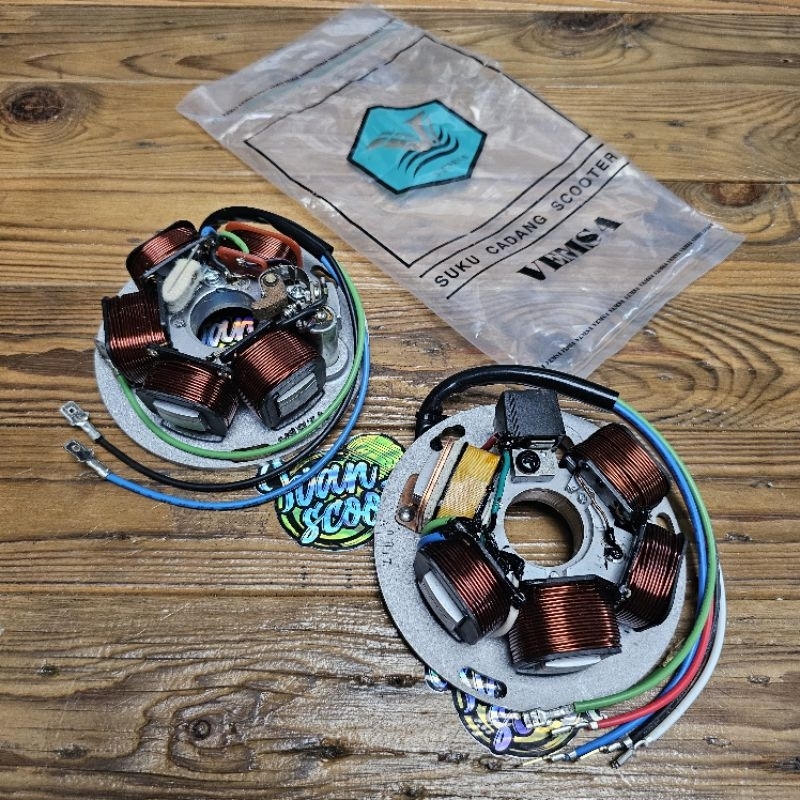 spul komplit pengapian vespa px exclusive excel spul set  platina cdi vemsa