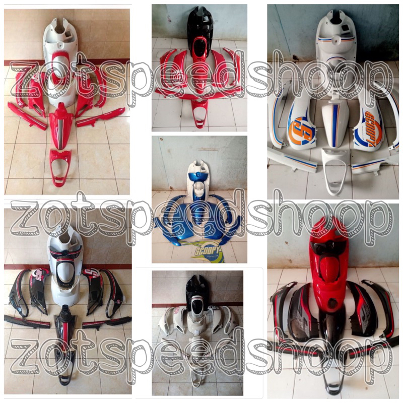 full bodi halus scoopy fi 2013 2014 2015 2016 warna merah putih hitam fullset body Honda scoopy fi