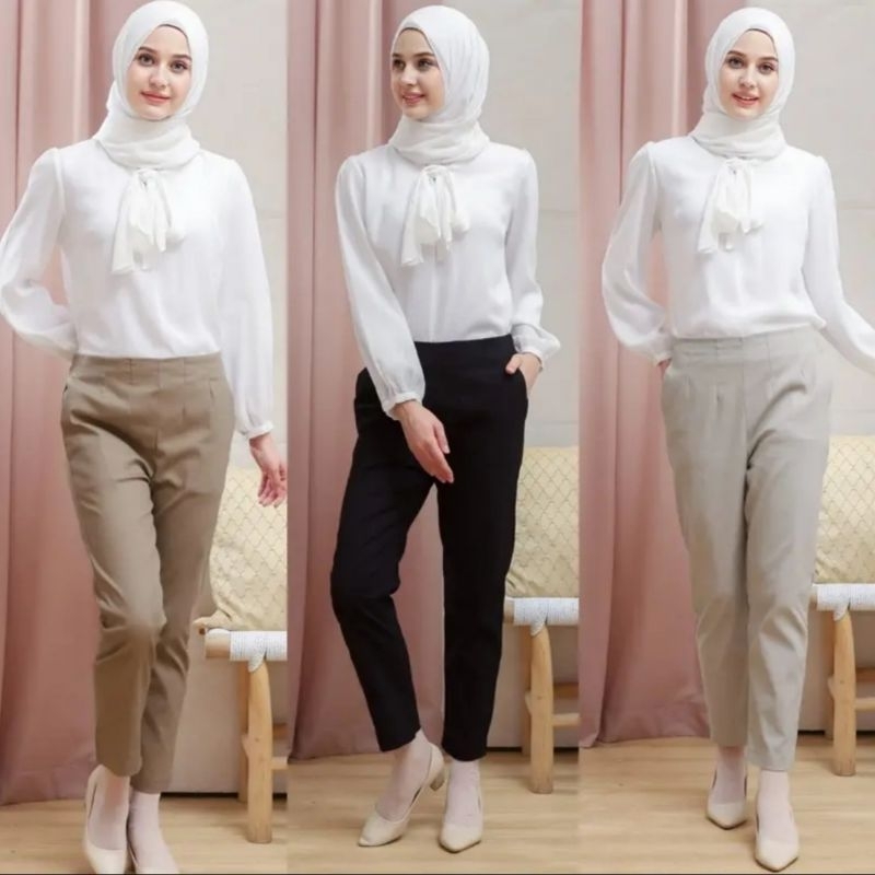 Celana Wanita Higwish stretch / Celana Chinos Wanita New / Celana Kantor Wanita chinos