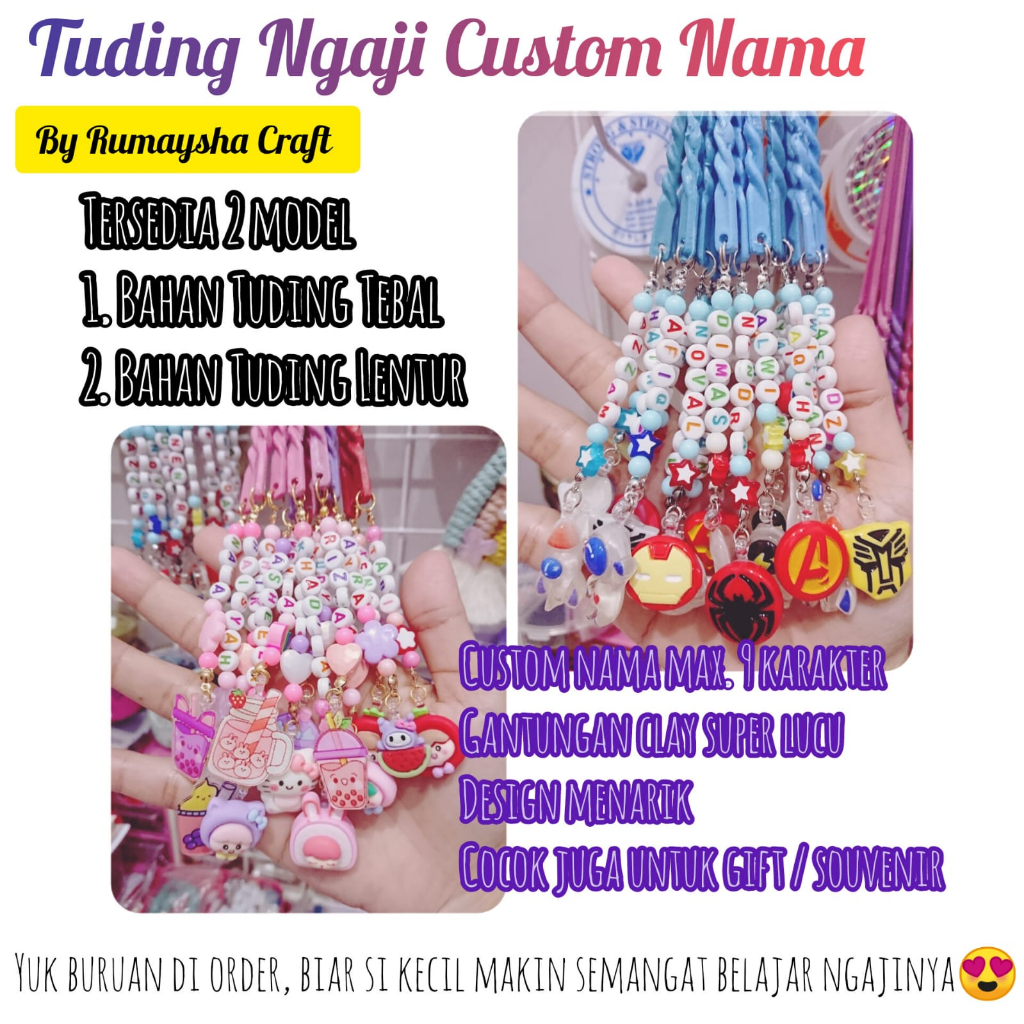 

Tuding Ngaji Kalam Ngaji Custom Nama Gantungan Karakter Tuding Lucu