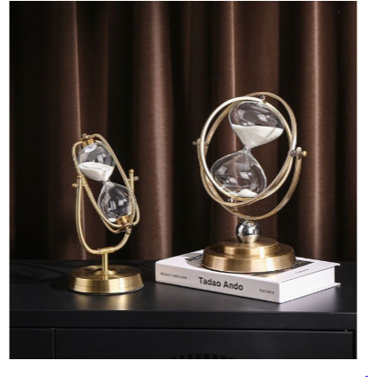 GOLD METAL HOURGLASS DECORATION / ORNAMEN NORDIC HOURGLASS / PAJANGAN