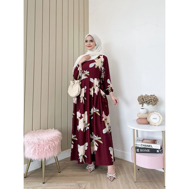 Baju Gamis Milea Dress wanita Busui by hd id terbaru kekinian murah