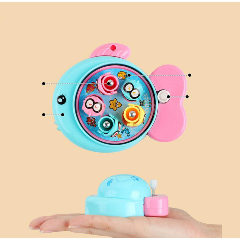HANANIA008.MAINAN MESIN PANCING MINI MAINAN  MAKHLUK HEWAN IKAN SS1753 / MAINAN PANCING PUTAR MINI