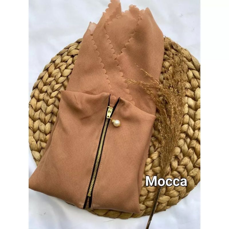 Hijab instan Zipper segiempat Zipper polos resleting