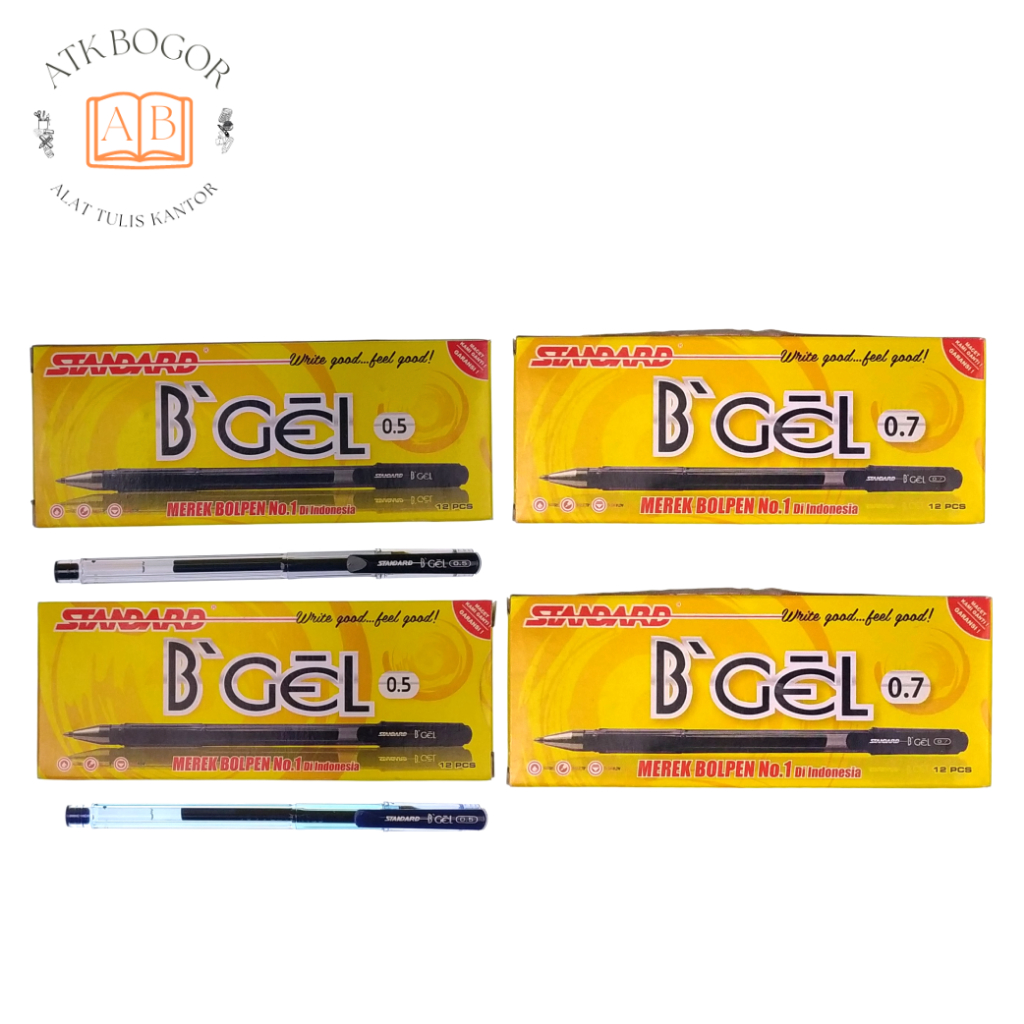 

Pulpen Jel Sekolah Kantor Standard BGel 0.5 / 0.7 Hitam / Biru - Isi 1 Pack / 12 Pcs