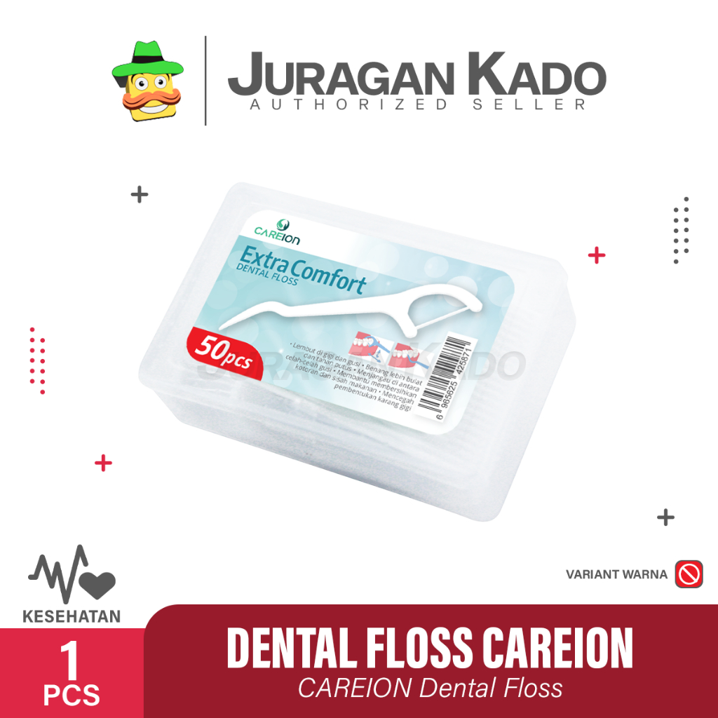 Dental Floss Careion Benang Tusuk Gigi Careion Pembersih Sela gigi Steril 1Box isi 50pcs