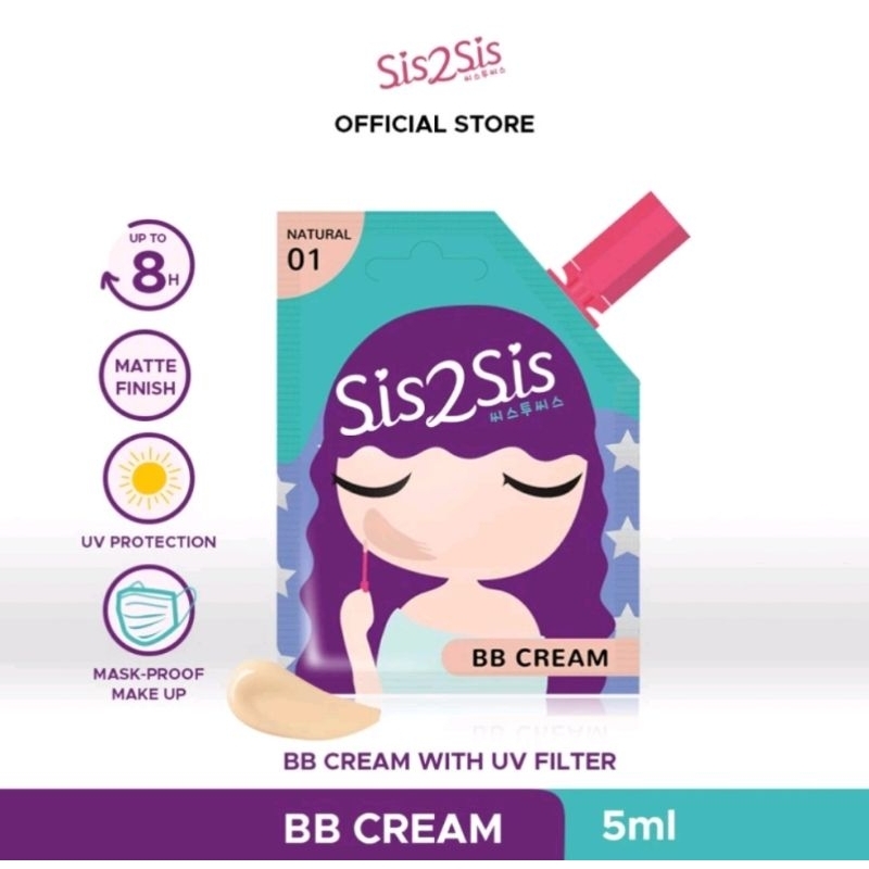 sis2sis bb cream 01 2ml make up sachet travel
