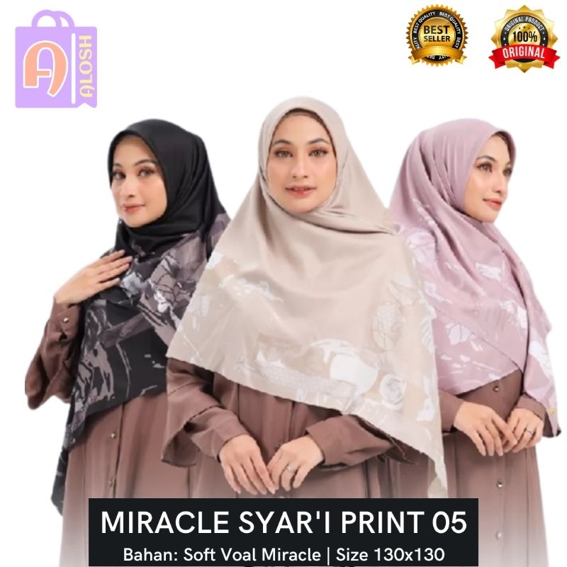 Hijab Segiempat Motif Printing Syar'i