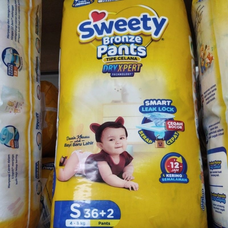 pampers sweety bronze pants ukuran S36 M34 L30 XL26 type celana pampers sekali pakai popok bayi