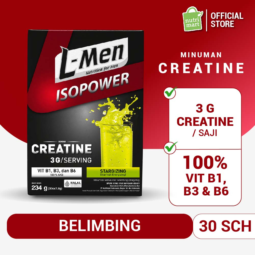 L-Men Isopower Creatine Stargizing 30 sch - Creatine Monohydrate rasa Belimbing memenuhi 100% AKG Vi