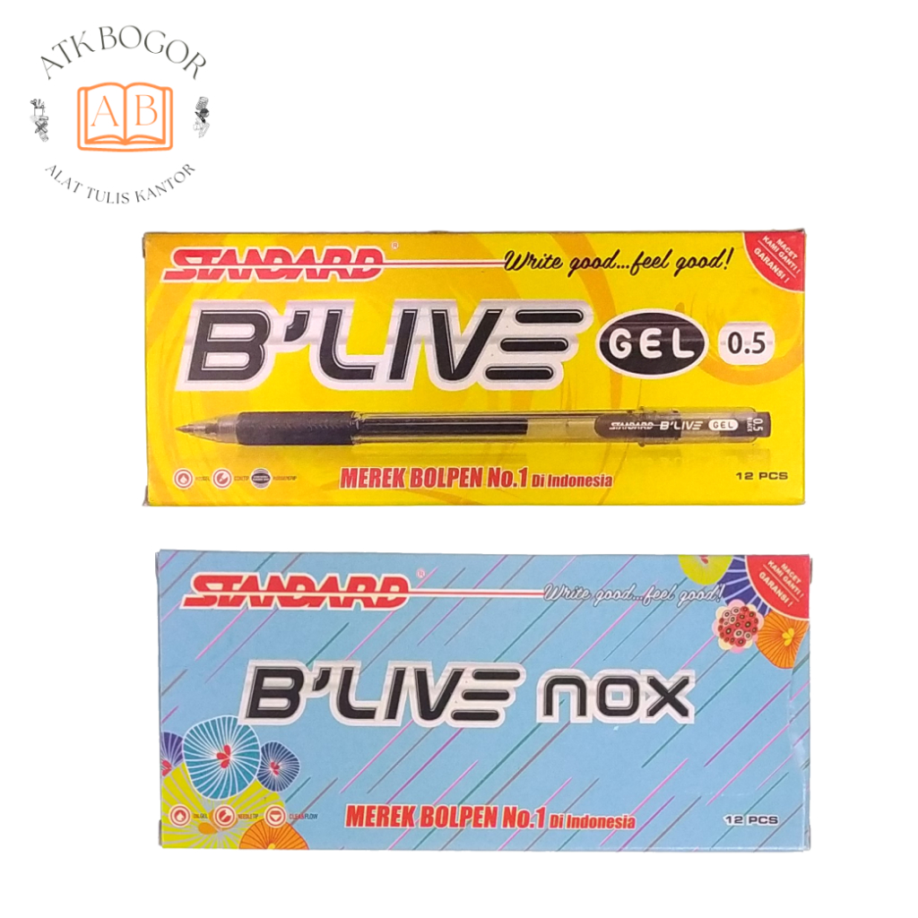 

Pulpen Aesthetic Standard BLIve Nox Gel 0.3 / 0.5 Hitam - Isi 1 Pack / 12 Pcs